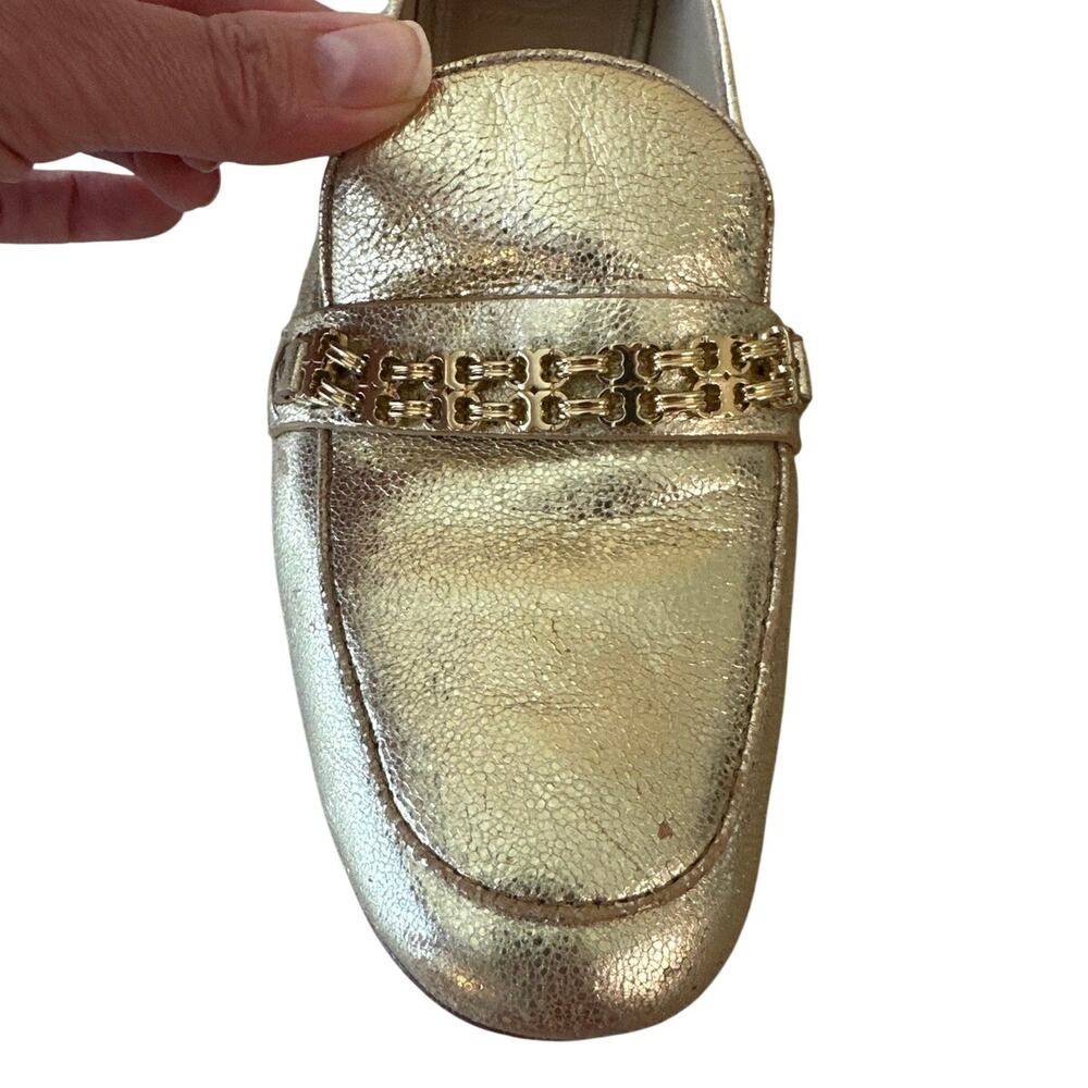 Tory‎ Burch Gemini Link Metallic Gold Loafers 9 - Picture 12 of 13
